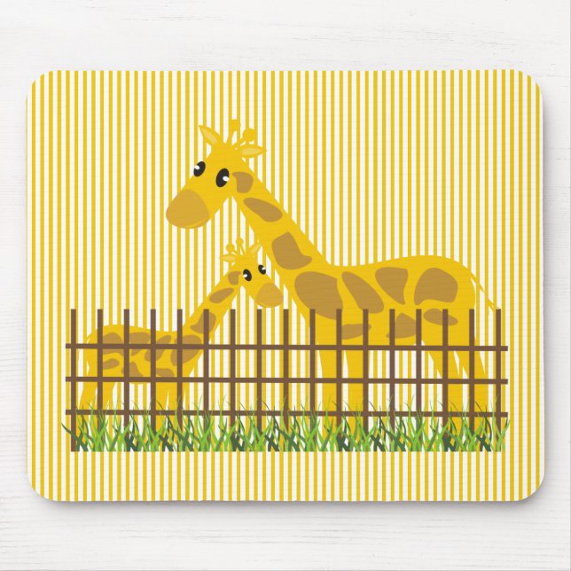 Två (för) Cute Giraffes Mousepads Musmatta (Framsidan)