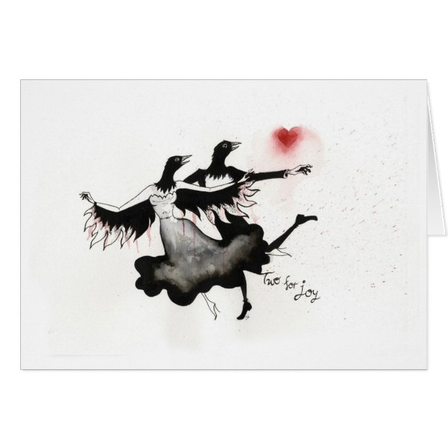 Två för glädje hälsningskort (Framsidan Horizontal)