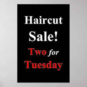 Två för tisdag Poster Haircut Sale Beauty Salon