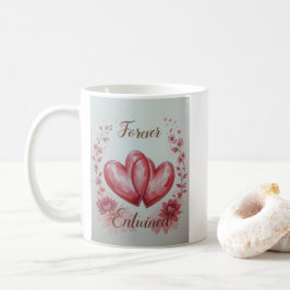 Två förtrollade tvillinghjärtan  kaffemugg