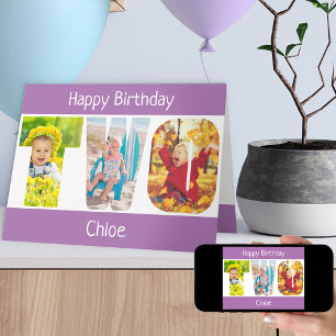 Två foto-Brev-flickor, andra födelsedagskortet Kort