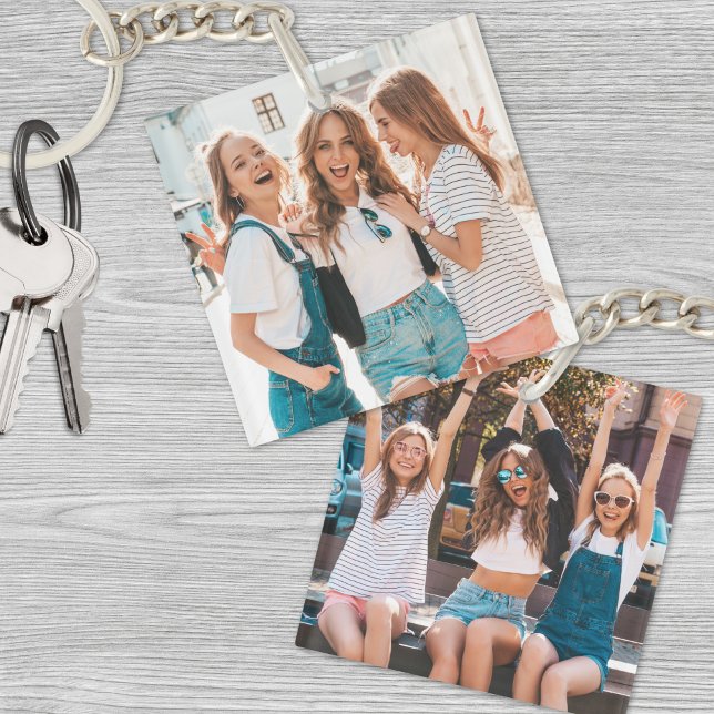 Två foto-Dubblans sidvändar (Two Photo Double Sided Friends Keychain)