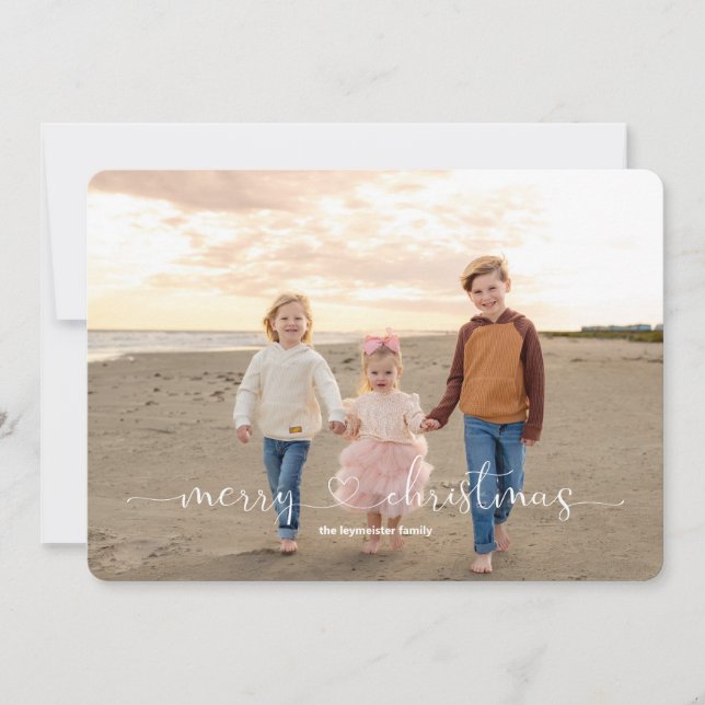 Två Foto Enkelt Julkort (Framsida)