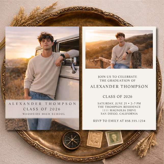 Två Foto Examen Fest Inbjudningar (Skapare uppladdad)