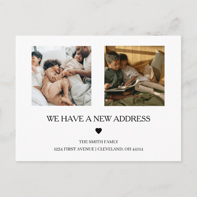 Två foto-handskrivna texter | Elegent meddelande Vykort (Framsida)