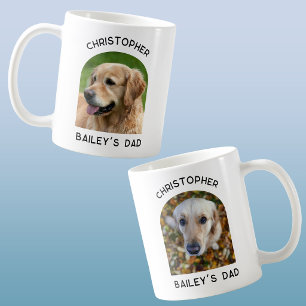 Två Foto Hund Husdjurs Pappa Personlig Kaffemugg