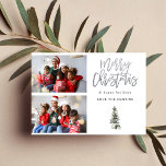 Två foto Julgran Modern<br><div class="desc">Skicka din julklapp i stil i önskemål med ditt två foto-Julgran Modern-fotojulkort.</div>