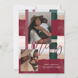 Två foto med dagens ljus för maron och Grönt Julkort