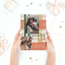 Två foto med modern persiko- och Grönt-stift