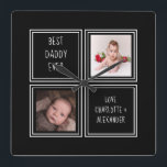 Två foto- och textmallar fyrkantig klocka<br><div class="desc">Två foto- och textmallar ...  lägg bara till egna foton och texter till den underbara väggklockan ...  som är lätta att anpassa ...  anpassadets fotomallklocka från Ricaso - perfektens presentidéer</div>