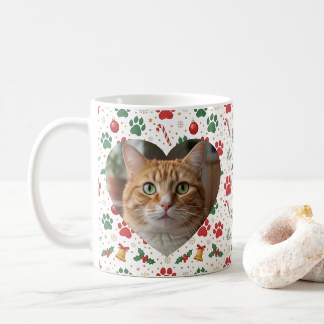 Två Foto Personlig Julmugg för Husdjur Kaffemugg (Med munk)