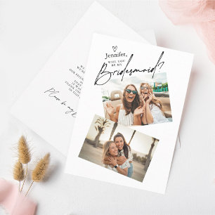 Två fotografier Bridesmaid Frieri kortmall