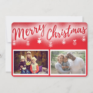 Två fotografier God jul Season-hälsningskort