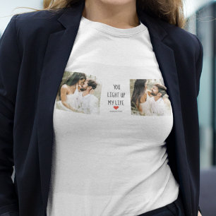 Två foton ALLA HJÄRTANS DAG Romantisk offert T Shirt