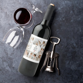 Två foton | ALLA HJÄRTANS DAG | Romantisk offert Vinflaska Etikett