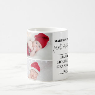 Två foton första julmormor Mugg