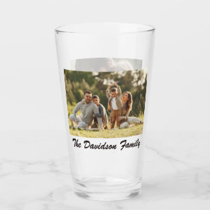 Två foton och Personlig 16oz Pint Glass Glaskopp