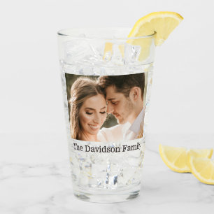 Två foton och Personlig 16oz Pint Glass Glaskopp