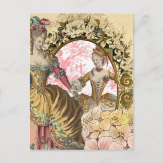 Två Franskar Dam och Ram Vykort