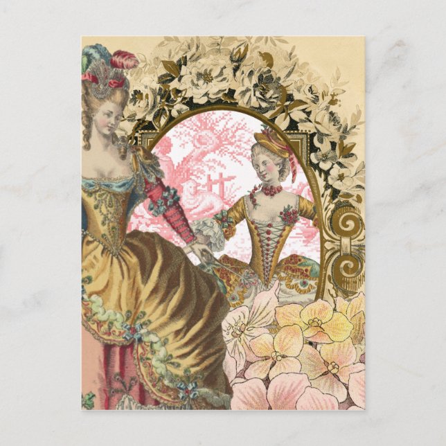 Två Franskar Dam och Ram Vykort (Framsida)