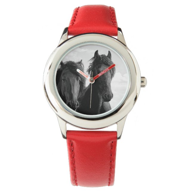 Två frisiska hingstar. armbandsur (Framsida)