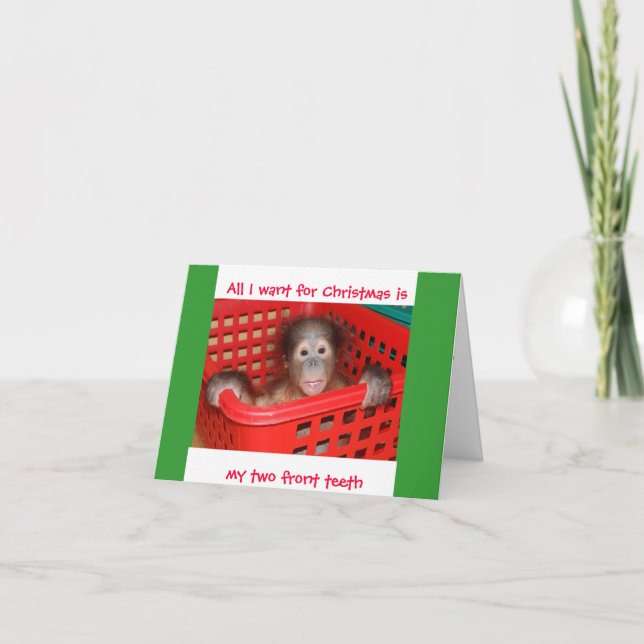 Två Front Teeth för jul Helgkort (Framsida)