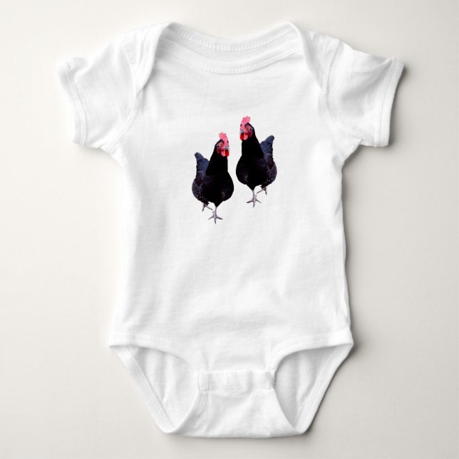 Två Funkyar svarta kycklingar. T Shirt (Framsida)
