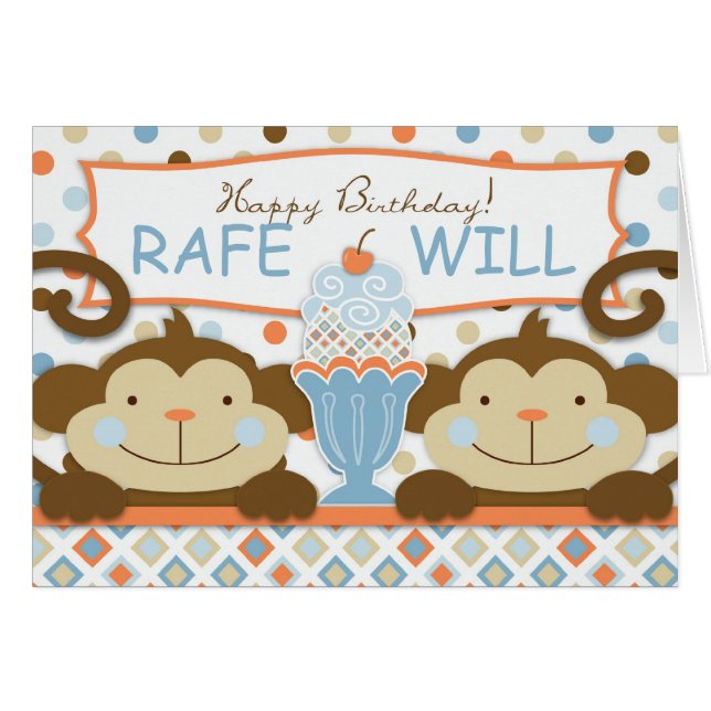 Två gånger det roliga POJKEkortet Hälsningskort (Framsidan Horizontal)