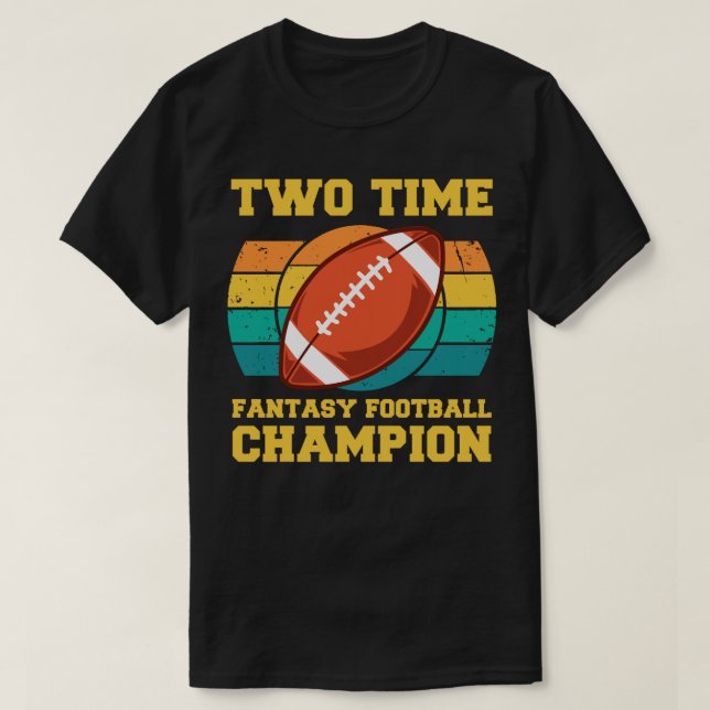 Två gånger Fantasy Football Champion T Shirt (Design framsida)
