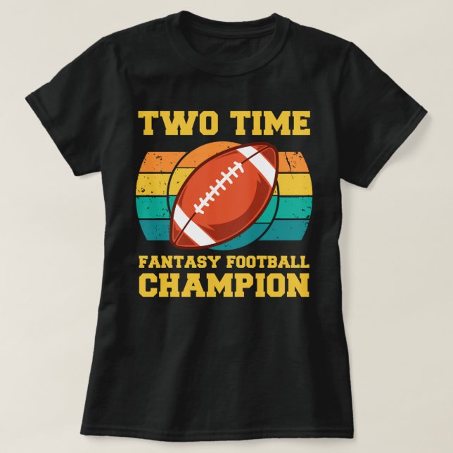 Två gånger Fantasy Football Champion T Shirt (Design framsida)