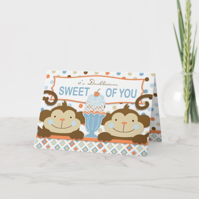 Två gånger Roligten BOYS TY Card Tack Kort (Framsida)