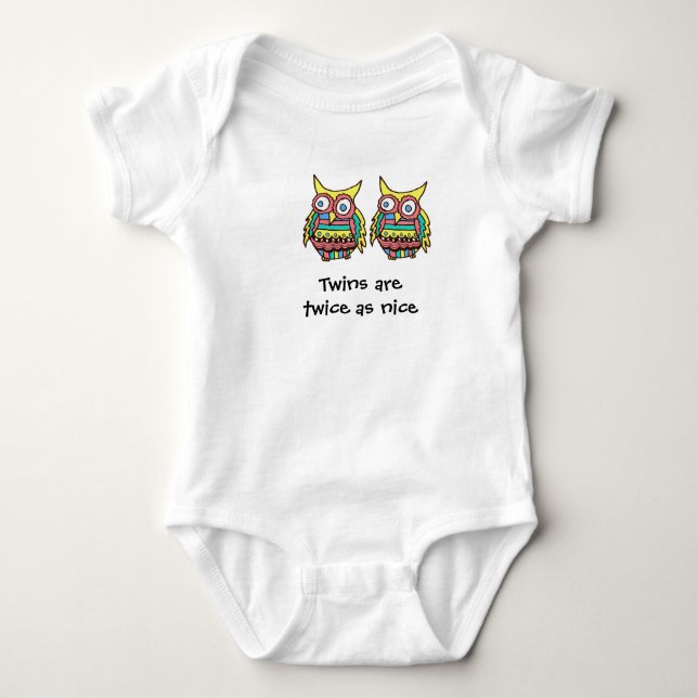 Två gånger som en trevlig Uggla Baby-klippare Tee Shirt (Framsida)