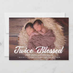 Två gånger välsignade Twillingar Baby fotomeddel Meddelande