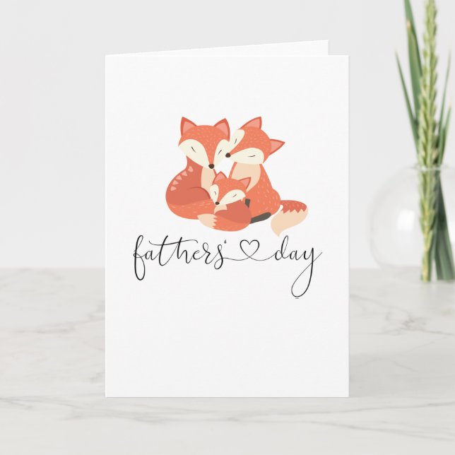 Två Gay Pappor Lycklig Fars dag Fox Kort (Framsida)