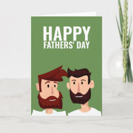 Två Gay Pappor Lycklig Fars dag Kort
