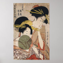 Två Geisha Japansk Vintage Art Poster