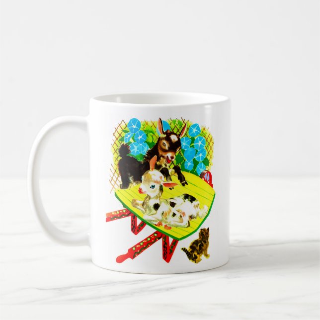 två getter en katt kaffemugg (Vänster)