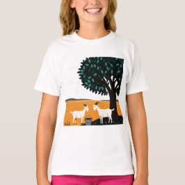 Två getter under ett träd t shirt