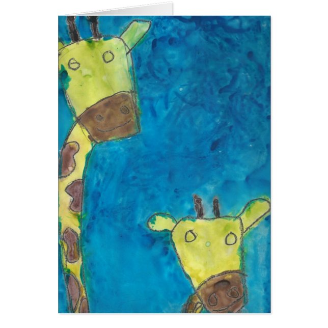 Två giraff hälsningskort (Framsidan)