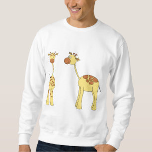 Två giraff. Tecknad Lång Ärmad Tröja