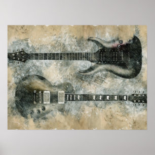 Två gitarrer poster
