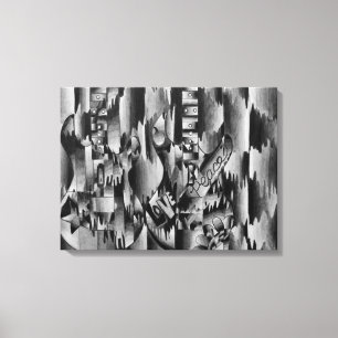 Två gitarrer som med blyerts dras canvastryck