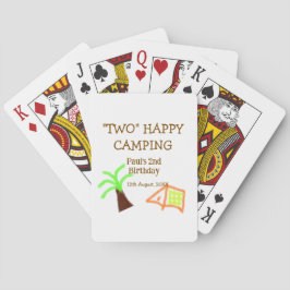 Två glada camping 2-års födelsedag träd camp barn casinokort