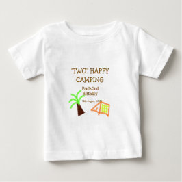 Två glada camping 2-års födelsedag träd camp barn t shirt