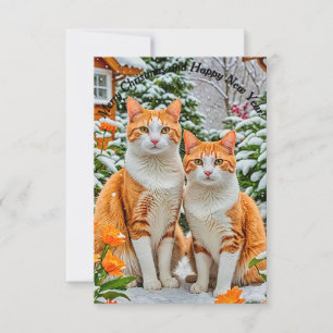 Två glada katter inbjudningar