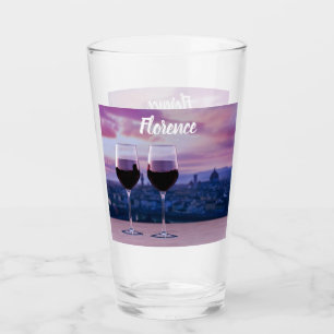 Två glas rött vin på Florence Skyline