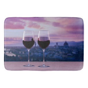 Två glas rött vin på Florence Skyline Badrumsmatta