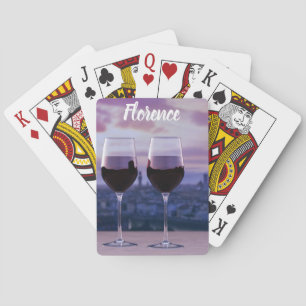 Två glas rött vin på Florence Skyline Casinokort