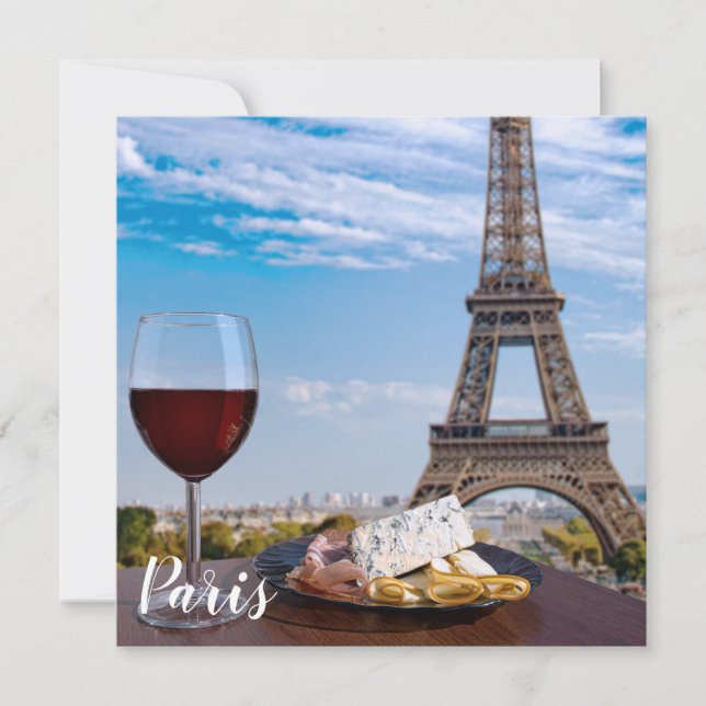 Två glas vin i cafe i Paris (Framsida)