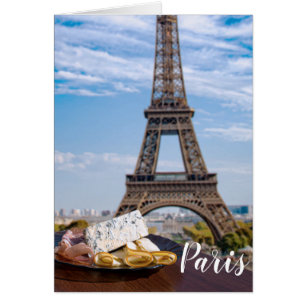 Två glas vin i cafe i Paris Hälsningskort